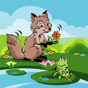 Fox and frog