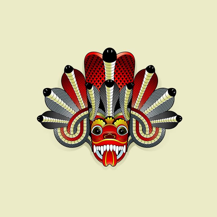 Sri lanka devil mask Lal Perera - Digital Art, Ethnic, Cultural, & Tribal, Asian Indian, Asian Indian - ArtPal