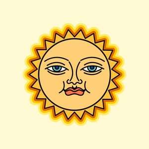 Smiled sun face
