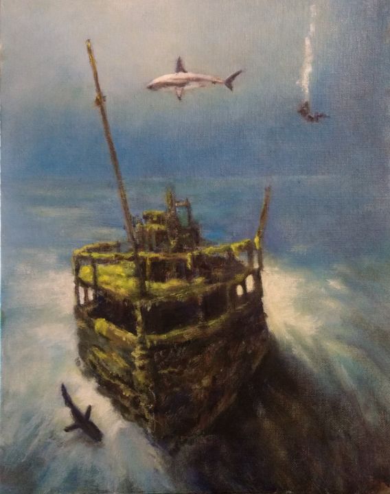 underwater shipwreck paintings