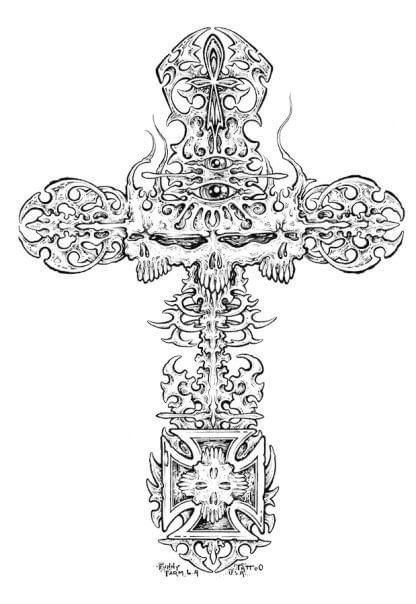 Religious cross tattoo by Demon Tattoo | Post 4440