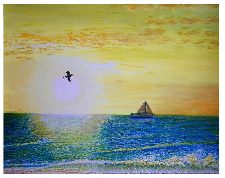 Sunset Sail, Clearwater Beach - Cross-Eyed Fish Art Creations LLC