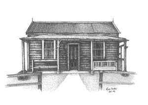 Old NZ House pointillism drawing