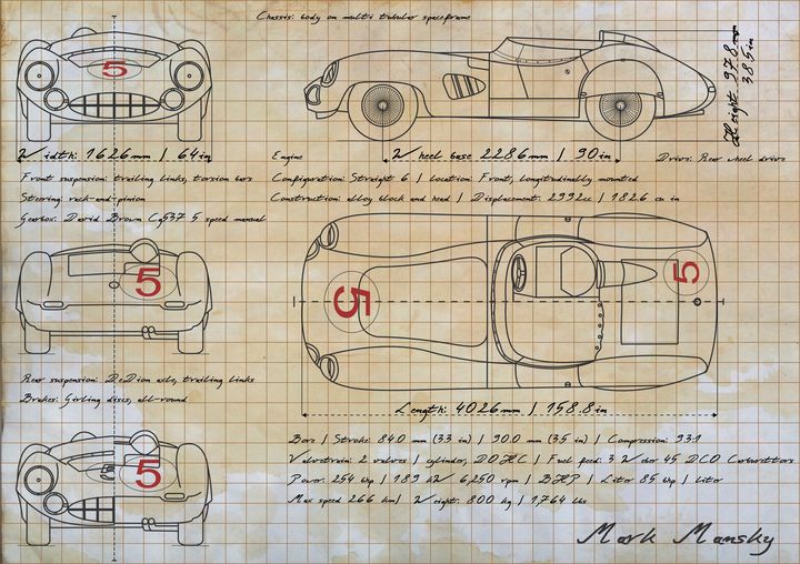 Aston Martin DBR3 - Mansky's automotive art