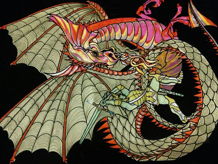 Dragon slayer - Art of Joan frances fisher - Paintings & Prints ...