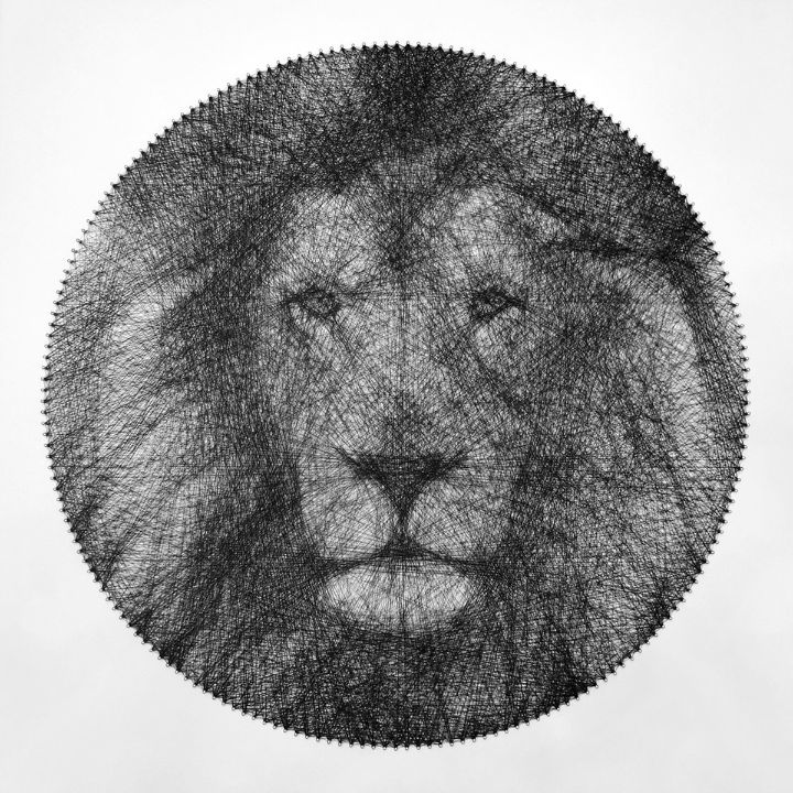 Lion Portrait String Art - Andrey Saharov