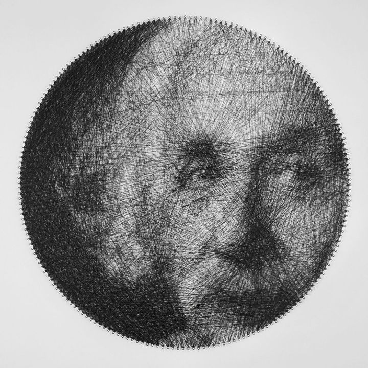 Albert Einstein string art portrait - Andrey Saharov