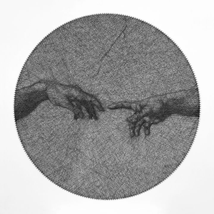 The Creation of Adam string art - Andrey Saharov