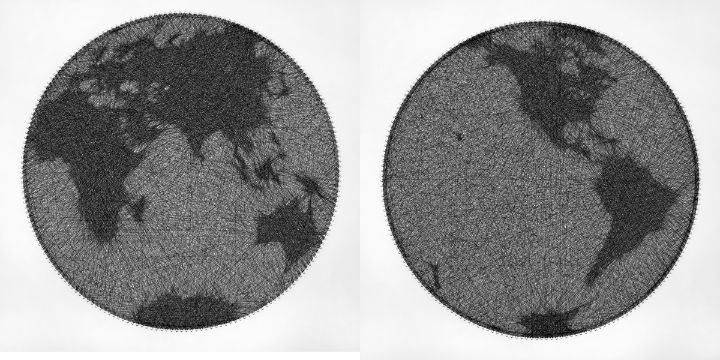 Earth Globe String Art - Andrey Saharov