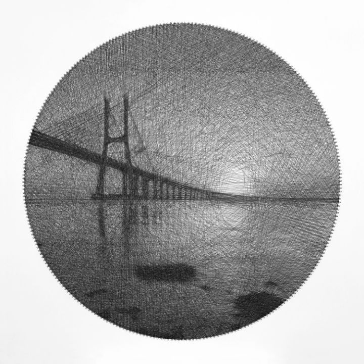 Bridge, string artwork - Andrey Saharov