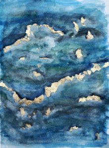 Blue Black and Gold Geode - Legendary Mama - Paintings &amp; Prints ...