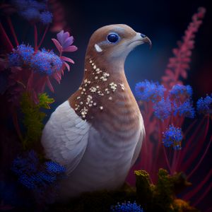 Willow Ptarmigan on a Forget-me 2