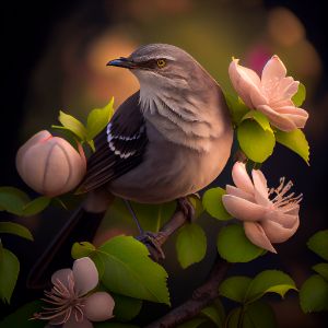 Mockingbird on a Apple Blossom 3
