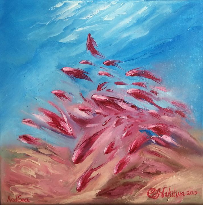 Pink cloud. - Olga Nikitina - Paintings & Prints, Animals, Birds, & Fish,  Aquatic Life, Fish, Tropical Fish - ArtPal