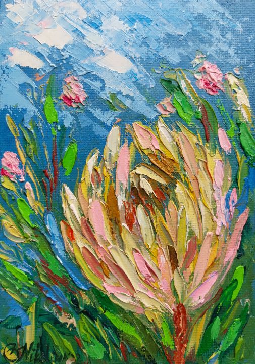 Protea Flowers - Olga Nikitina - Paintings & Prints, Flowers, Plants ...