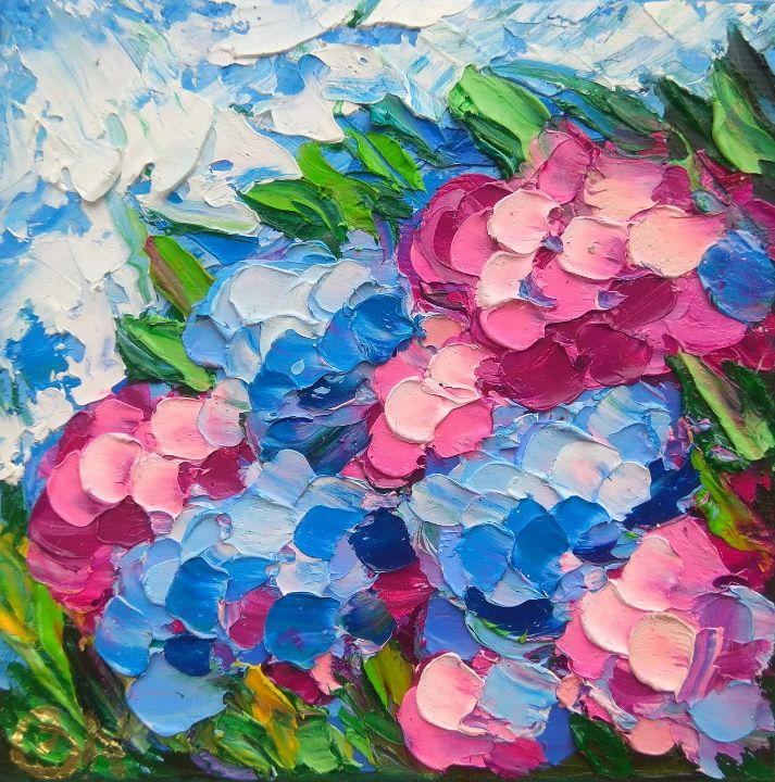 Hydrangea Painting Flowers - Olga Nikitina - Paintings & Prints