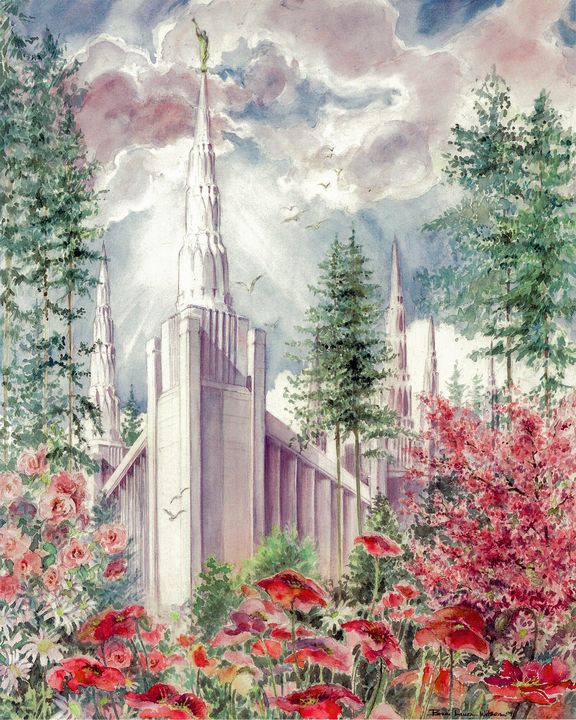 St. Louis Temple - Watercolor Print in LDS Temple Prints on