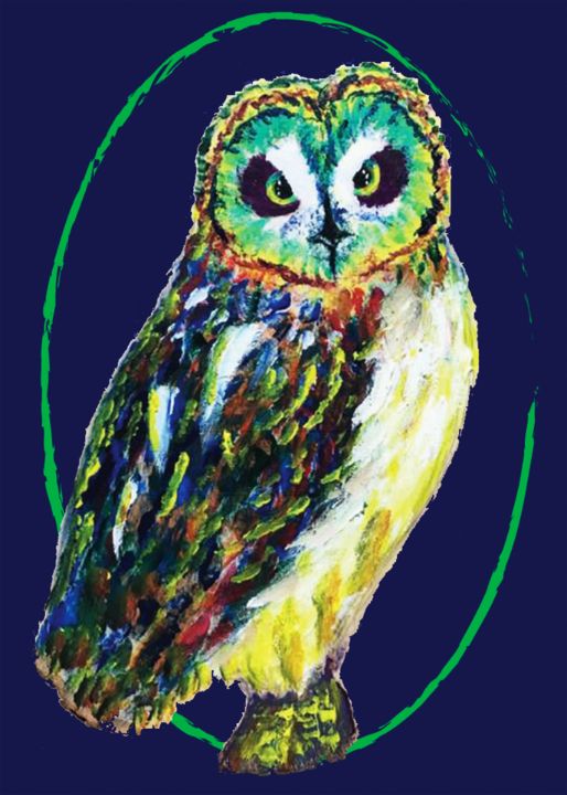 Colorful Owl - Raie Dawn's Treasured Creations