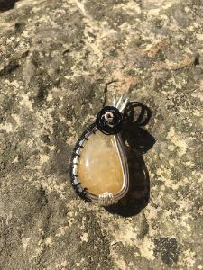 Citrine wire wrapped pendant