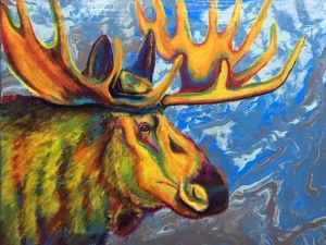 Colorful Moose - Raie Dawn's Treasured Creations