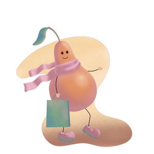 Lucky pear goes with a bag
