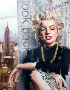 Marilyn Monroe with Yankee Jersey - pop picture - Paintings & Prints,  People & Figures, Celebrity, Actresses - ArtPal