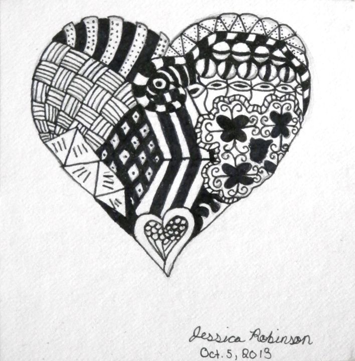 artistic heart drawings