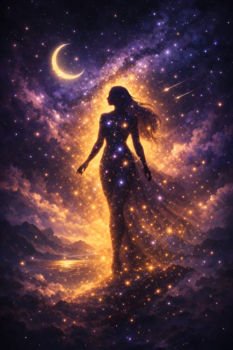 Cosmic Goddess Silhouette - Sacred Pixel Store - Digital Art & AI ...