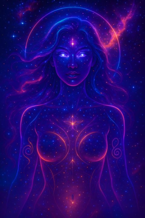 Neon Universe Goddess - Sacred Pixel Store - Digital Art & AI, Fantasy ...