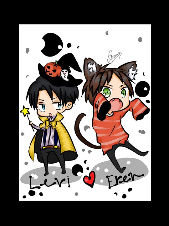 Levi and Eren Spooky! - Anime Artwork