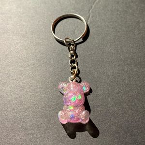 Cherrie Rhinestones Bear Keychain, Pink