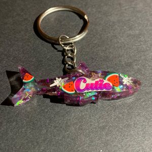 Purple Cutie Shark Keychain - AngelsWalkAmongst