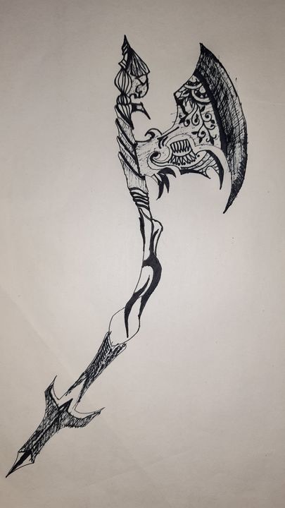 fantasy axe drawing