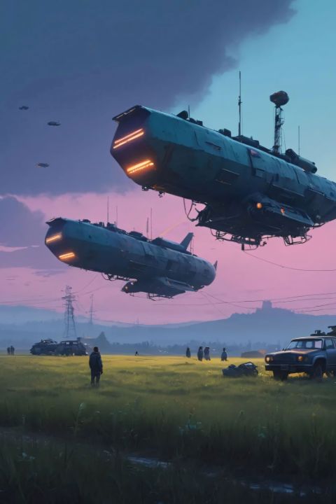Fleet hovering over the field - ArtsFuture - Digital Art & AI, Fantasy ...