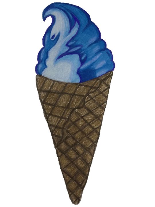 Blue Metallic Ice cream - Art By Rhi Rhi