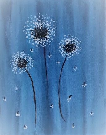 Dandelion Acrylic Painting - CeciNicole - Paintings & Prints, Flowers ...