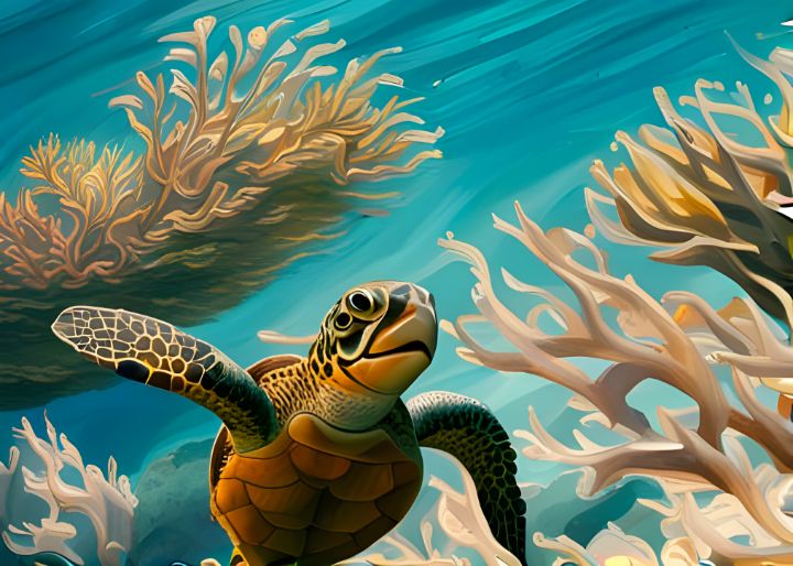 coral reef turtles