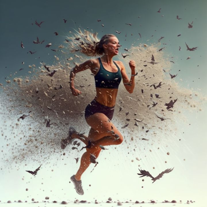 Female/ Girl Running on the Edge - Love Gallery Arts - Digital Art