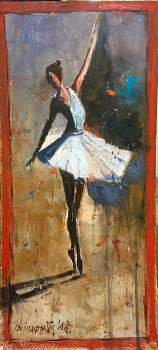 Balerina,oil on apnel, sold - Radovan Vojinovic-art