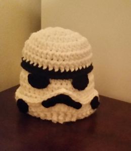 crocheted storm trooper inspired hat - Two Needles and a Hook