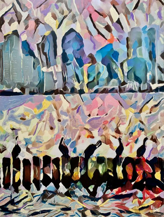Five Pelicans - Ezra Bejar's Art Studio