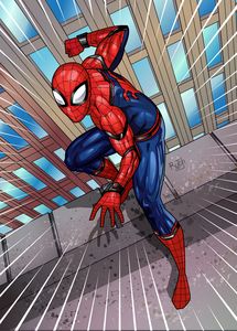 Spider Man in action ready pose.