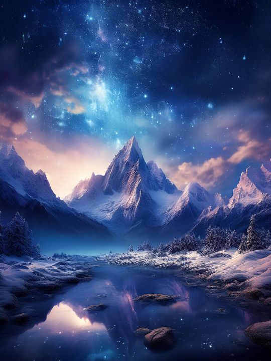snowy Celestial Mountains - Artistimo Studio - Digital Art & AI ...