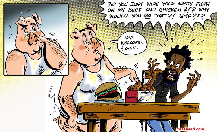 INGREDIENTS: Pork, Chicken & Beef... - M. Rasheed Cartoons