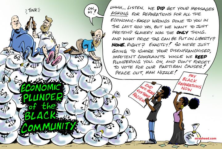 That Growing Reparations Ticket - M. Rasheed Cartoons