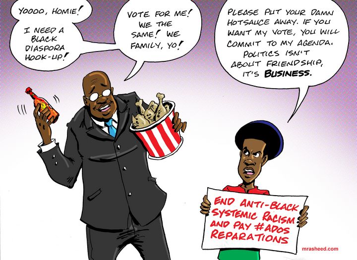 Pawn in an Anti-Black Game - M. Rasheed Cartoons - Drawings & Illustration,  Politics & Patriotism, Politics - ArtPal