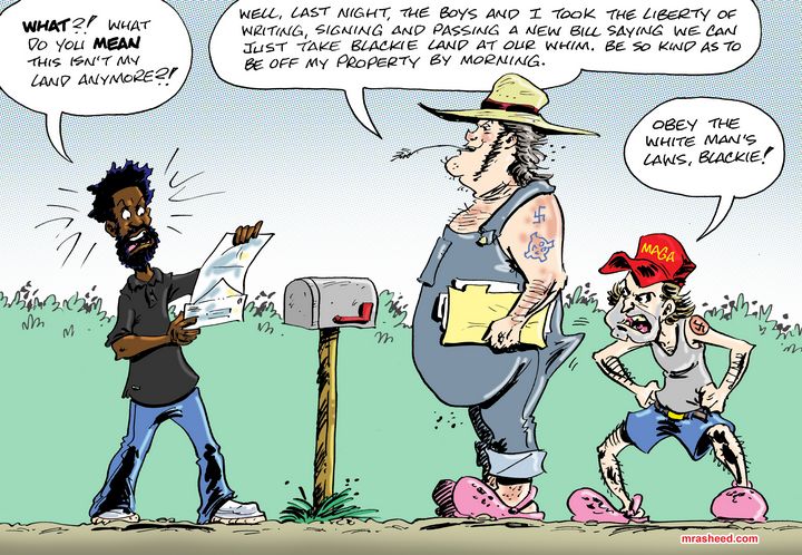 Racism's Molestation of Legality - M. Rasheed Cartoons