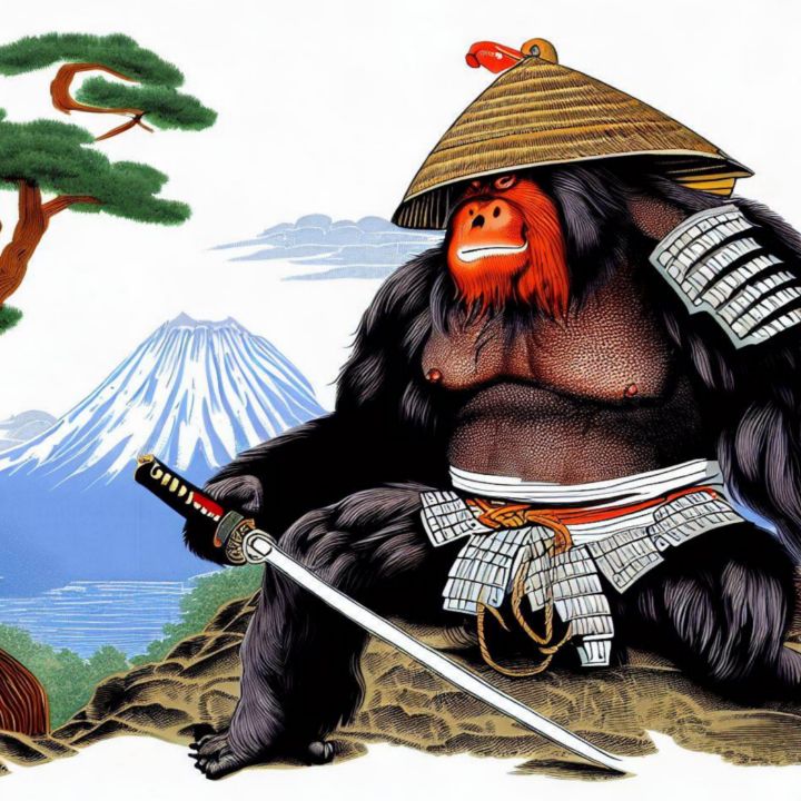 ORANGUTAN SAMURAI 2 - IMPACTEES STREETWEAR: ARTWORKS - Digital Art