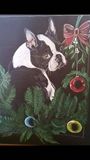 Christmas Boston terrier
