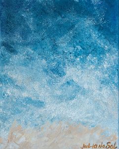 Sea harbor - Original Oil Abstract